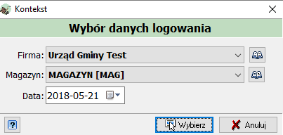 Wybór firmy i magazynu