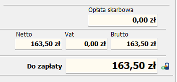 Kwota do zapłaty i ikona terminala