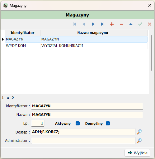 Lista magazynów